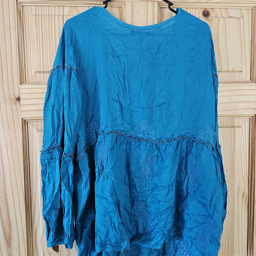 Lane Bryant Teal Long Sleeve Tunic - Picture 4 of 4